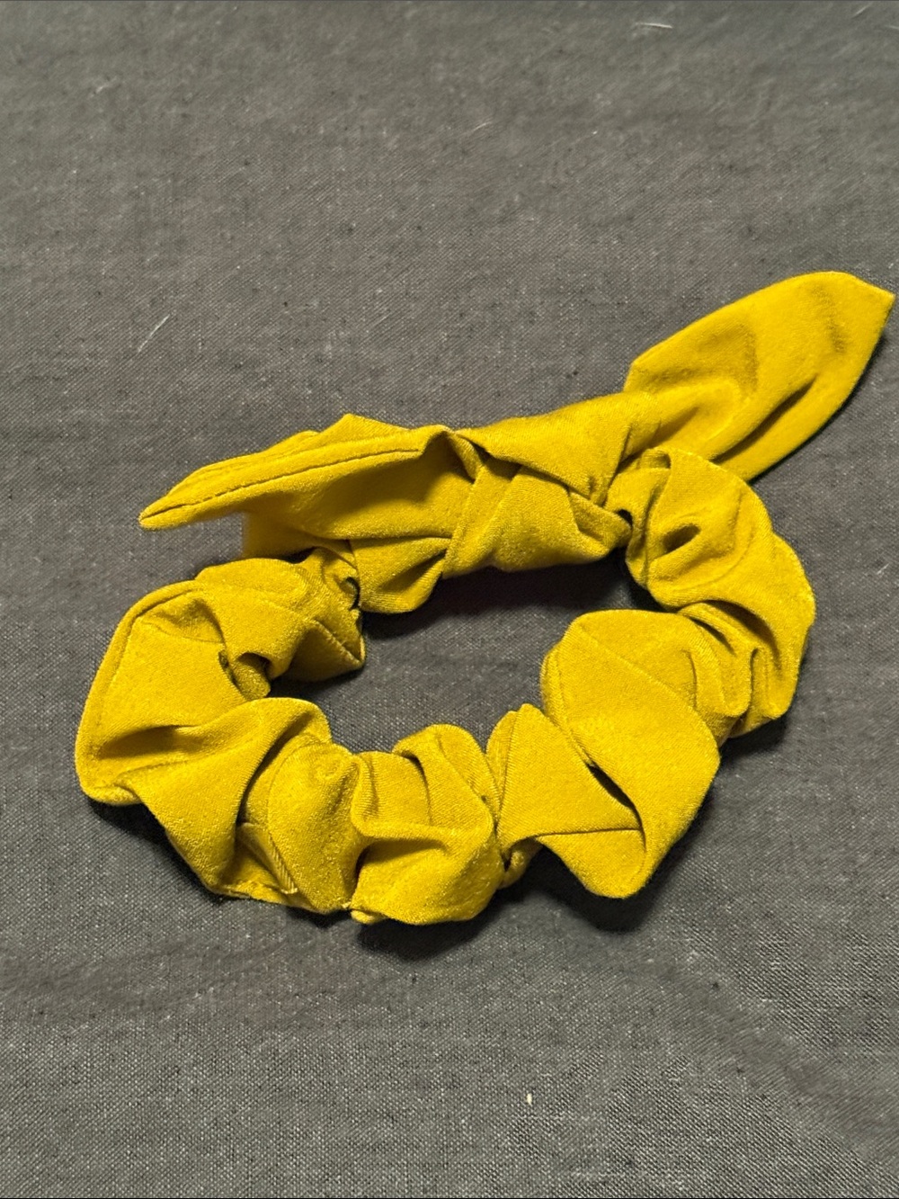 LULULEMON Mustard Yellow Velvet Knot Scrunchie Hair Tie